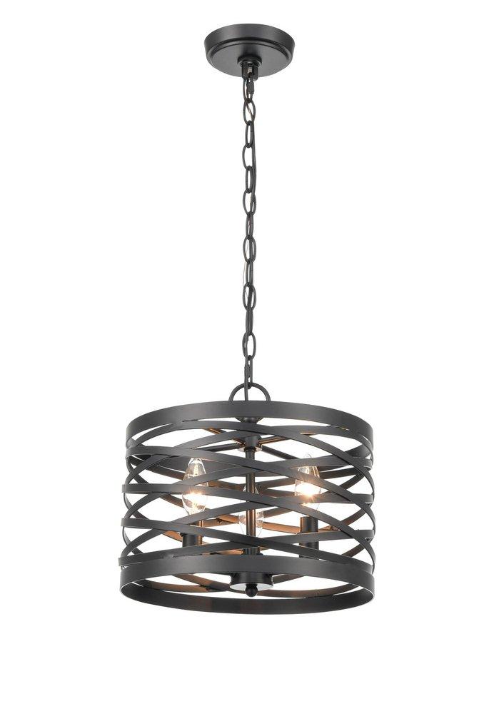 3-Light Pendant Light in Matte Black 