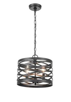 3-Light Pendant Light in Matte Black