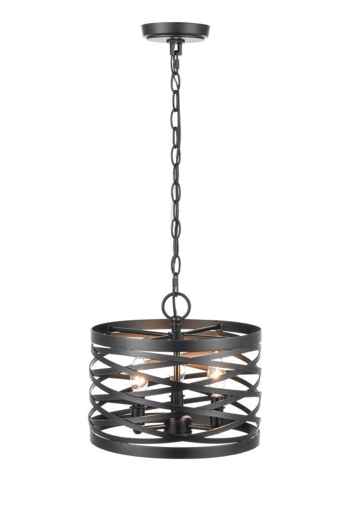 3-Light Pendant Light in Matte Black 