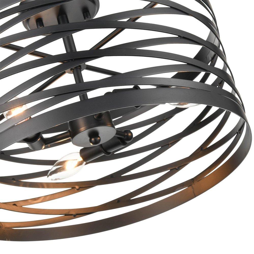 Millennium Lighting Matte Black 3-Light Semi-Flush Mount Ceiling Light 