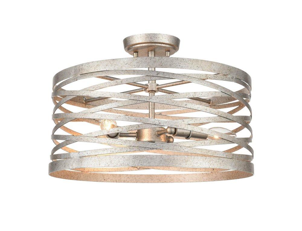 Millennium Lighting Antique Nickel 3-Light Semi-Flush Mount Ceiling Light 