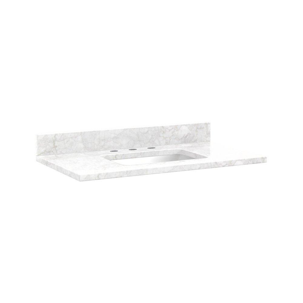 Signature Hardware Carrara 37 x 22 in. 1 Bowl Marble Vanity Top 