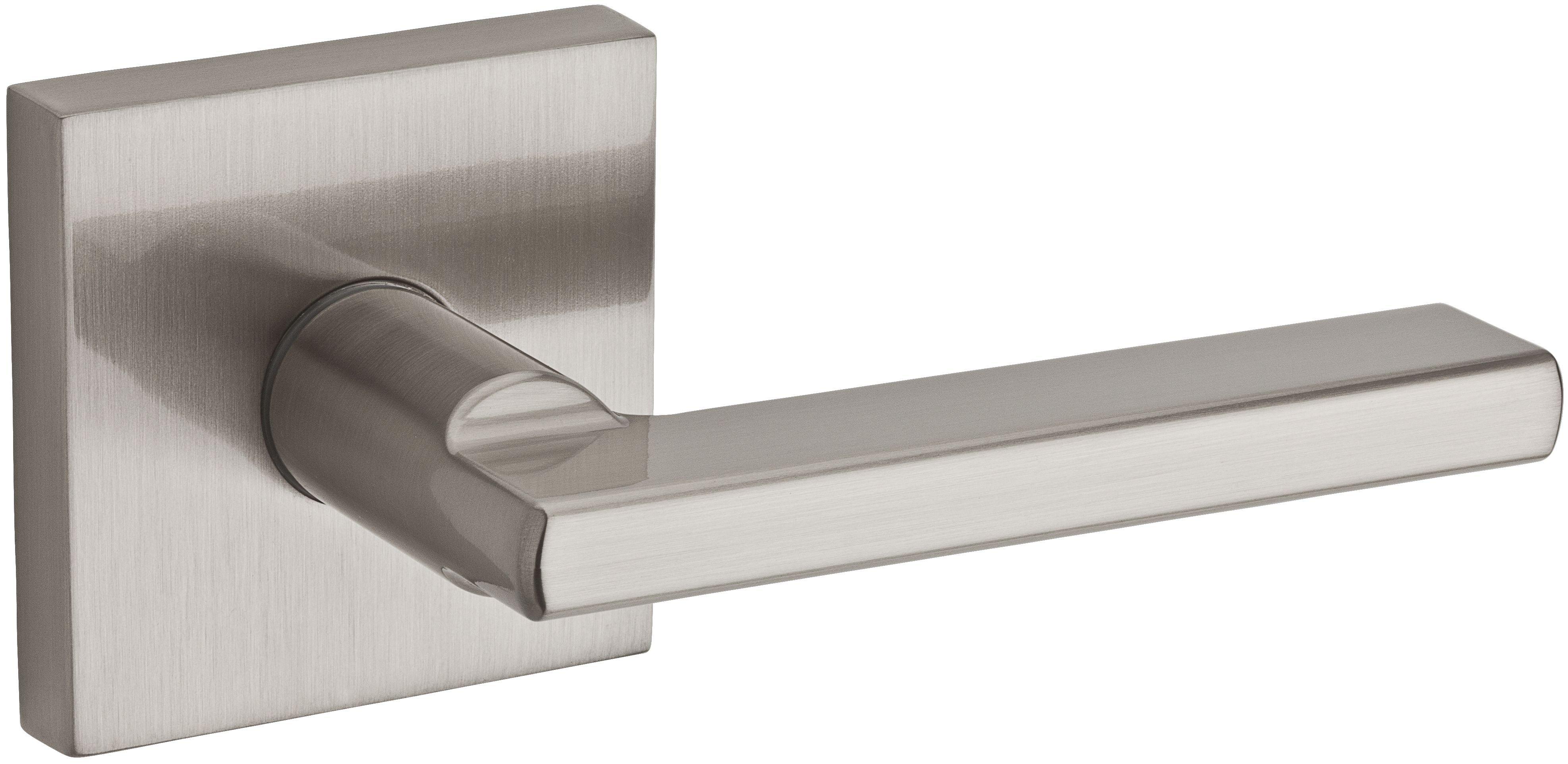 Square Passage Lever in Satin Nickel 