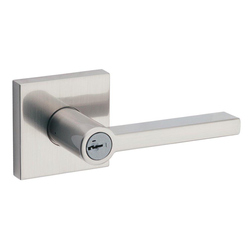 Square Keyed Entry Lever With Smartkey Security in Satin Nickel 