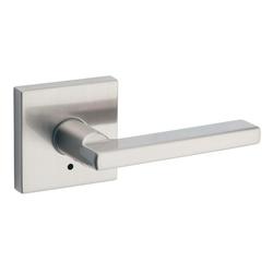 Square Privacy Lever in Satin Nickel