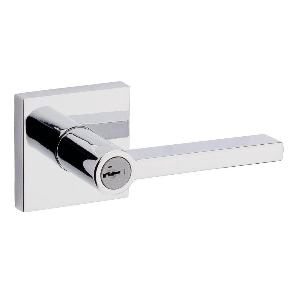 Square Keyed Entry Lever With Smartkey Security in Polished Chrome 