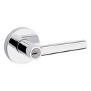 Round Keyed Entry Lever With Smarkey Security in Polished Chrome 