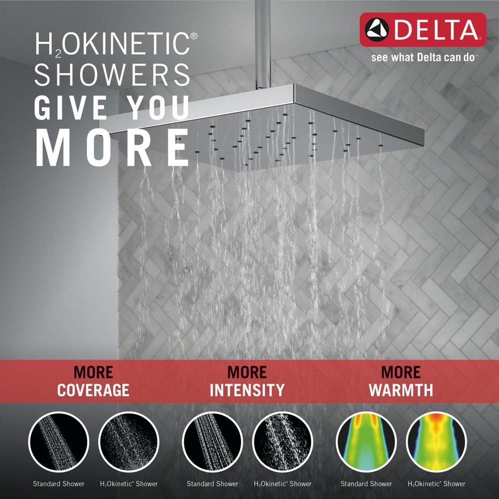 Delta Faucet Lumicoat&trade; Chrome Single Function H2Okinetic&reg; UltraSoak&trade; Spray Showerhead 