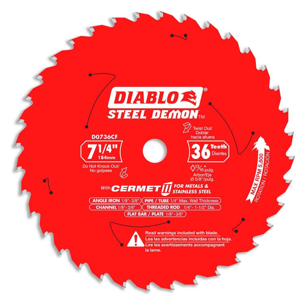 7-1/4 IN X 36-TOOTH STEEL DEMON CERMET II SAW BLADE FOR METAL & STAINLESS STEELS 