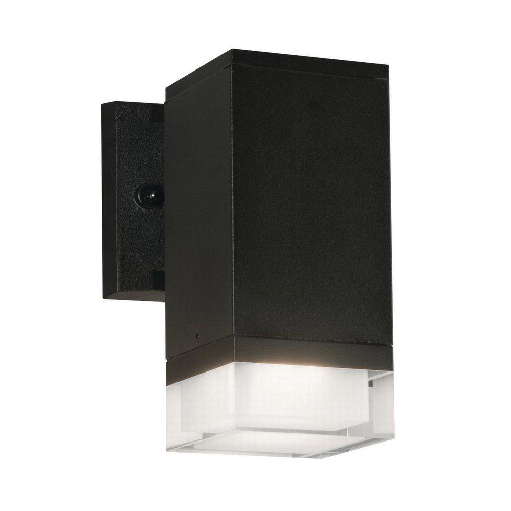 AFX Black 12W 1-Light 8 in. Outdoor Wall Sconce 