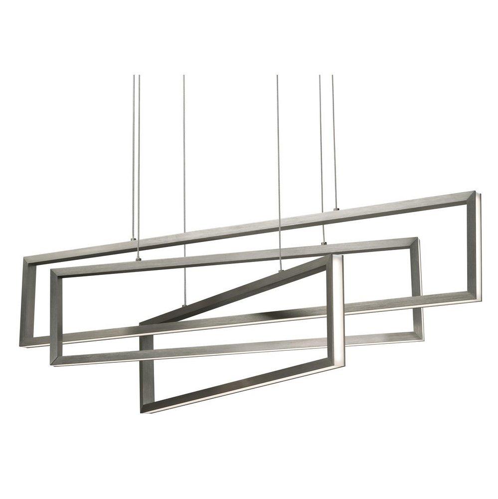 AFX Satin Nickel/White 34W 3-Light Integrated LED Pendant Light 