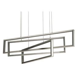 34W 3-Light Integrated LED Pendant Light in Satin Nickel with White