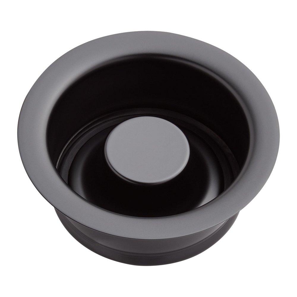 Signature Hardware Matte Black Brass Disposer Flange & Stopper 
