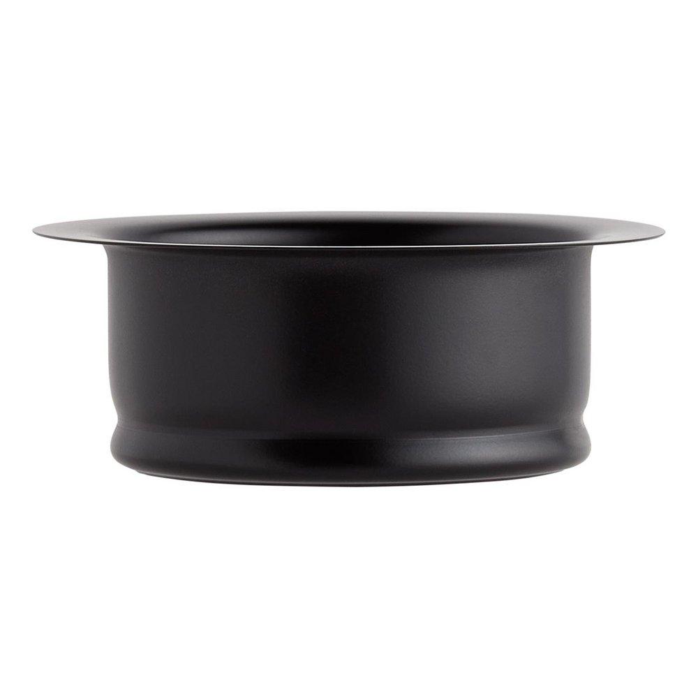 Signature Hardware Matte Black Brass Disposer Flange & Stopper 