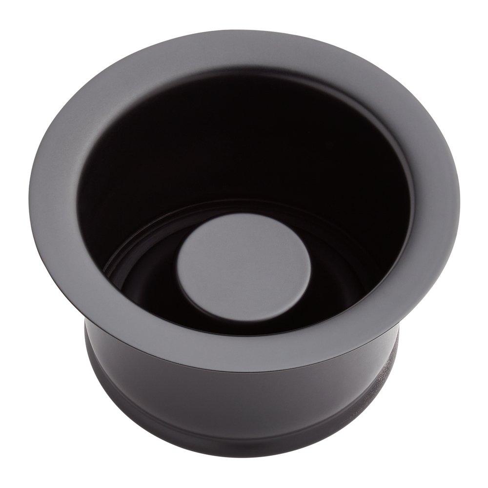 Signature Hardware Matte Black 4-1/2 x 2-1/2 in. Solid Brass Extra Thick Disposer Flange and Stopper 