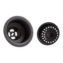 Signature Hardware Matte Black 3 1/2 in. Brass Basket Strainer with Lift Stopper 