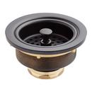 Signature Hardware Matte Black 3 1/2 in. Brass Basket Strainer with Lift Stopper 