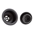 Signature Hardware Matte Black 3 1/2 in. Brass Basket Strainer with Lift Stopper 