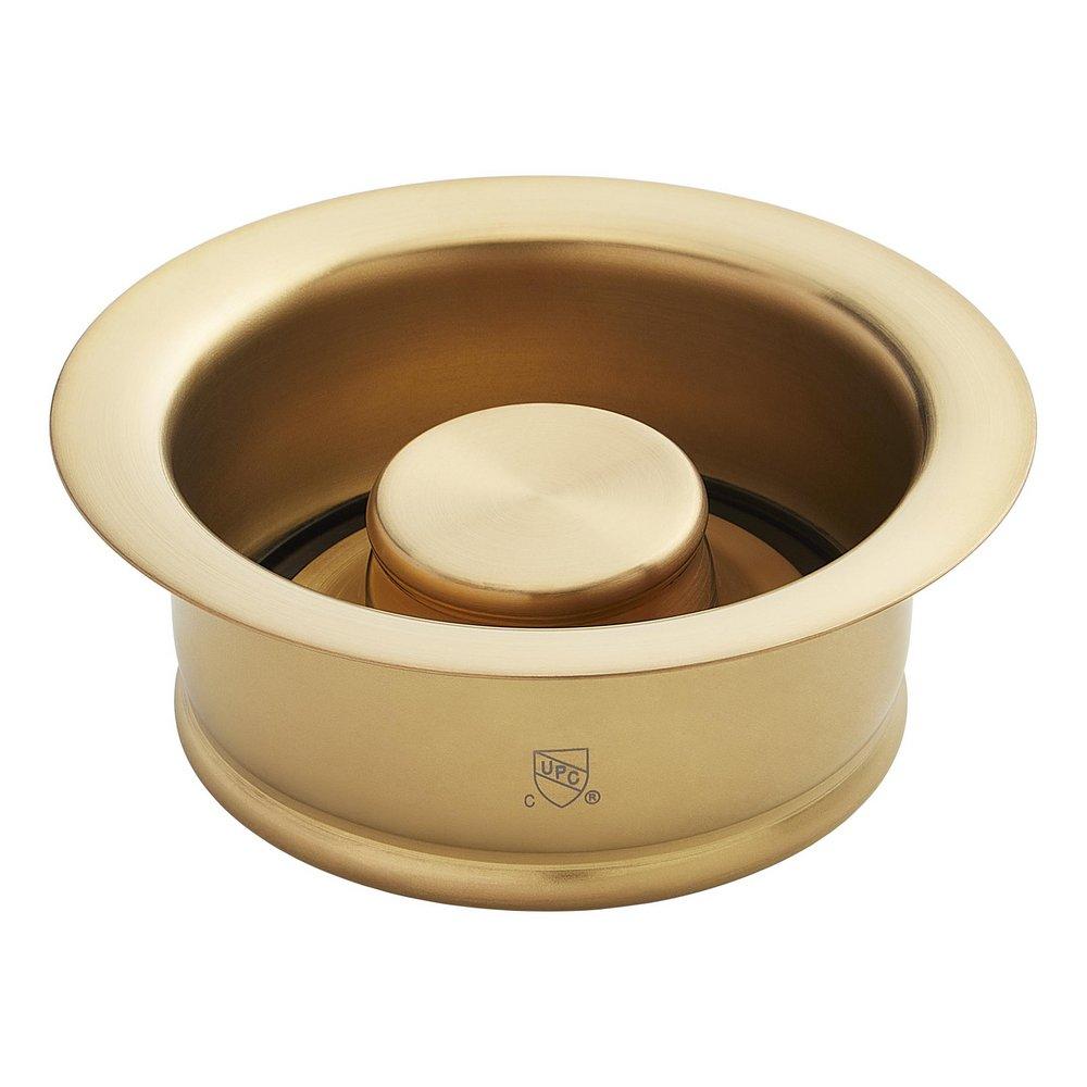 Signature Hardware Brushed Gold Brass Disposer Flange & Stopper 