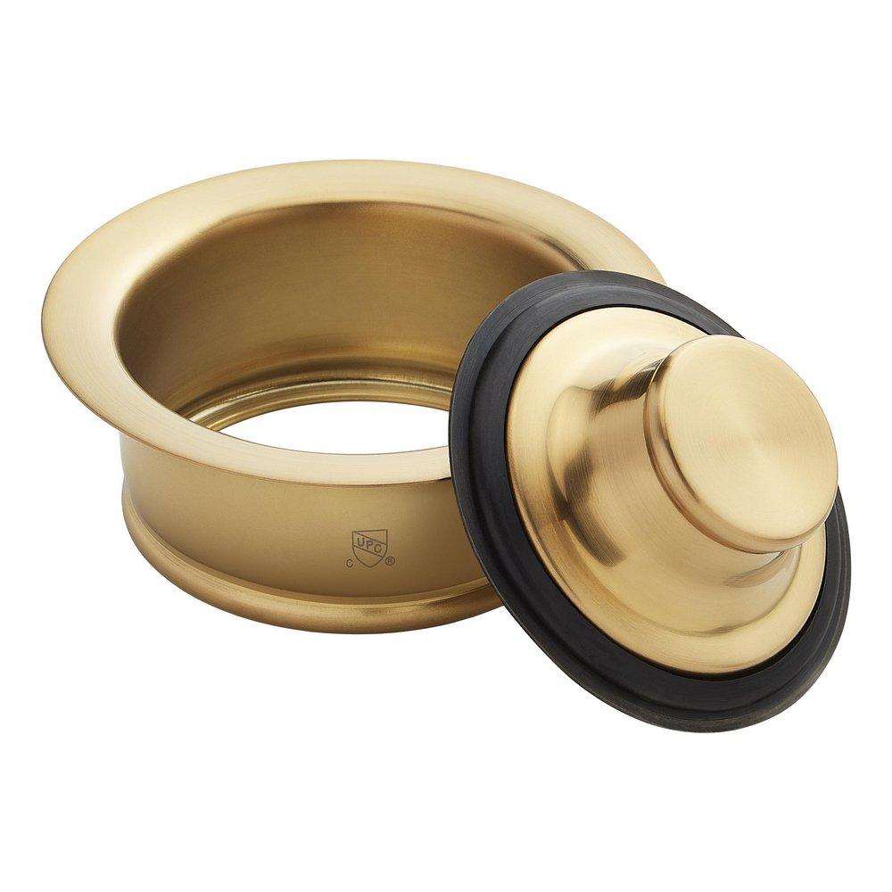 Signature Hardware Brushed Gold Brass Disposer Flange & Stopper 
