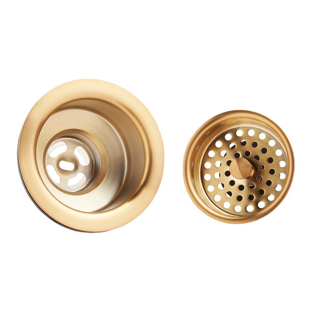 Signature Hardware Brushed Gold Disposer Flange & Stopper 