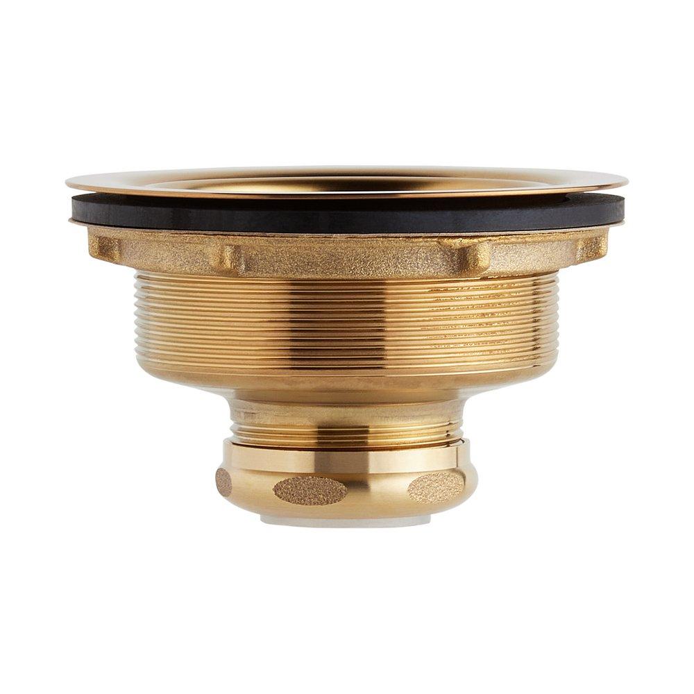 Signature Hardware Brushed Gold 4-1/2 x 2-1/2 in. Solid Brass Extra Thick Disposer Flange and Stopper 