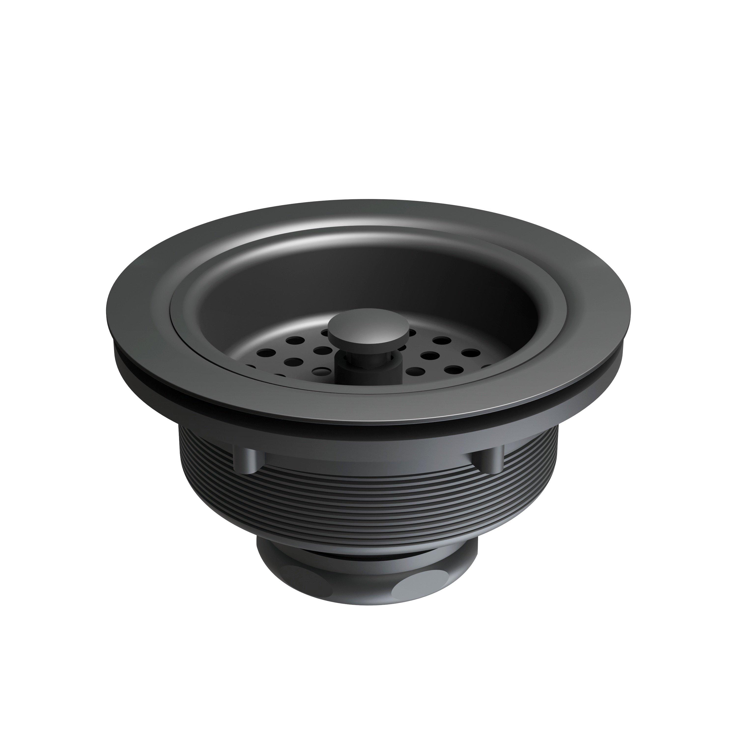 PROFLO&reg; Matte Black 3-3/8 in. Basket Strainer 
