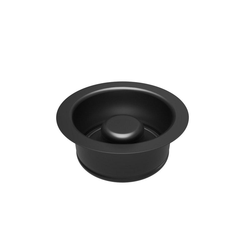 Garbage Disposal Flange with Stopper in Matte Black 