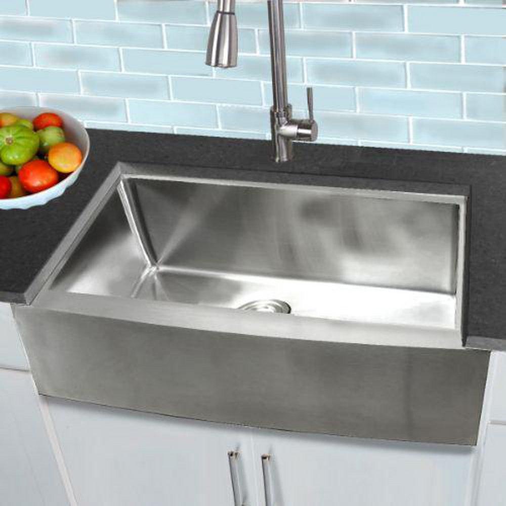 NANTUCKET SINKS APRON302010SR-16 - 30 INCH PRO SERIES SINGLE BOWL FARMHOUSE APRON FRONT STAINLESS STEEL KITCHEN SINK 