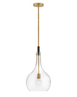 100W 1-Light Medium E-26 Pendant in Heritage Brass