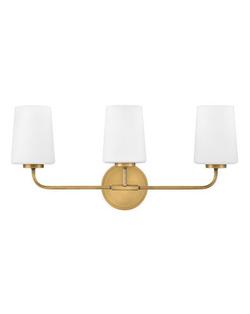 100W 3-Light Medium E-26 Vanity Fixture in Heritage Brass