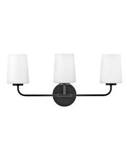 100W 3-Light Medium E-26 Vanity Fixture in Black
