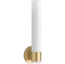 60W 1-Light 16-7/8 in. Brushed Modern Brass Wall Sconce