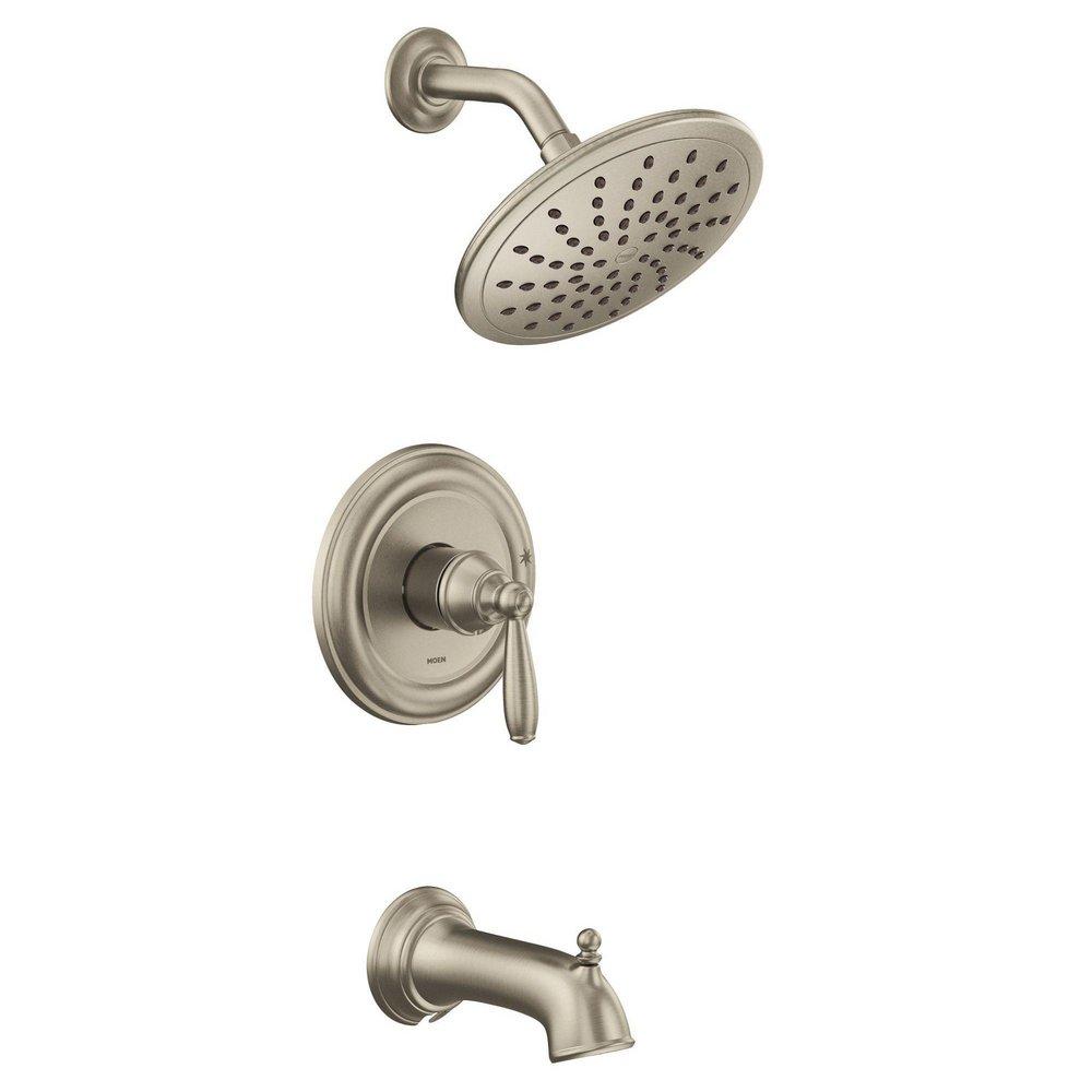 Moen Brushed Nickel Single Handle Single Function Bathtub & Shower Faucet (Trim Only) 