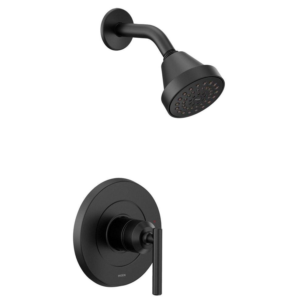 One Handle Single Function Shower Faucet in Matte Black (Trim Only) 