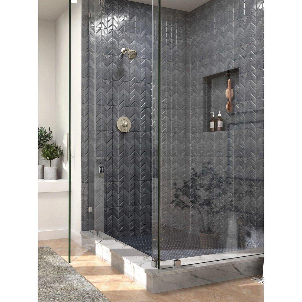 One Handle Single Function Shower Faucet in Brushed Nickel (Trim Only) 