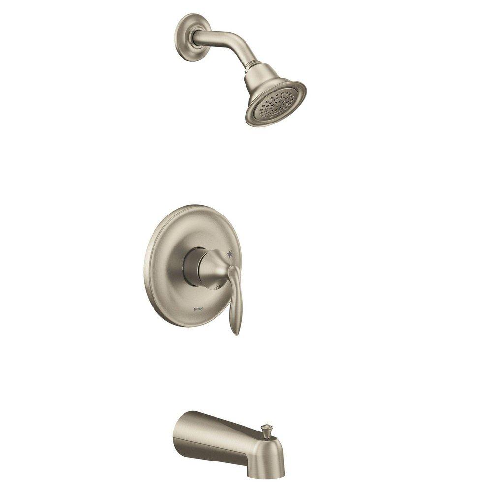 Moen Brushed Nickel Single Handle Single Function Bathtub & Shower Faucet (Trim Only) 