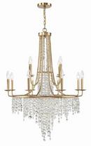 Crystorama Antique Gold 117 x 30 in. 720W 2-Tier 12-Light Incandescent Luxe and Rustic Chandelier 
