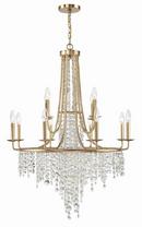 117 x 30 in. 720W 2-Tier 12-Light Incandescent Luxe and Rustic Chandelier in Antique Gold