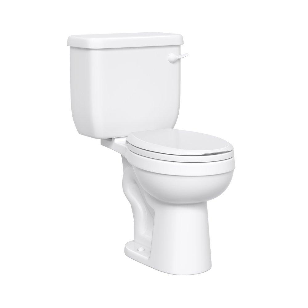 1.28 gpf Elongated Two Piece Toilet in White with Right Hand Lever 