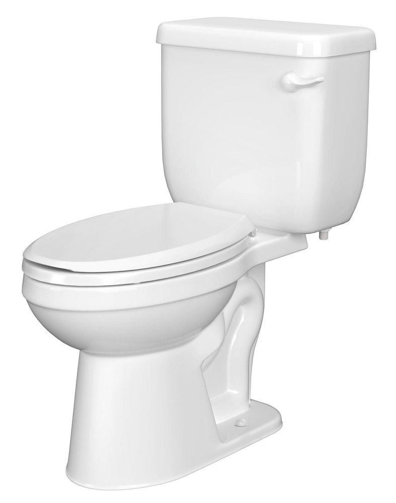 1.6 gpf Round Two Piece Toilet in White 