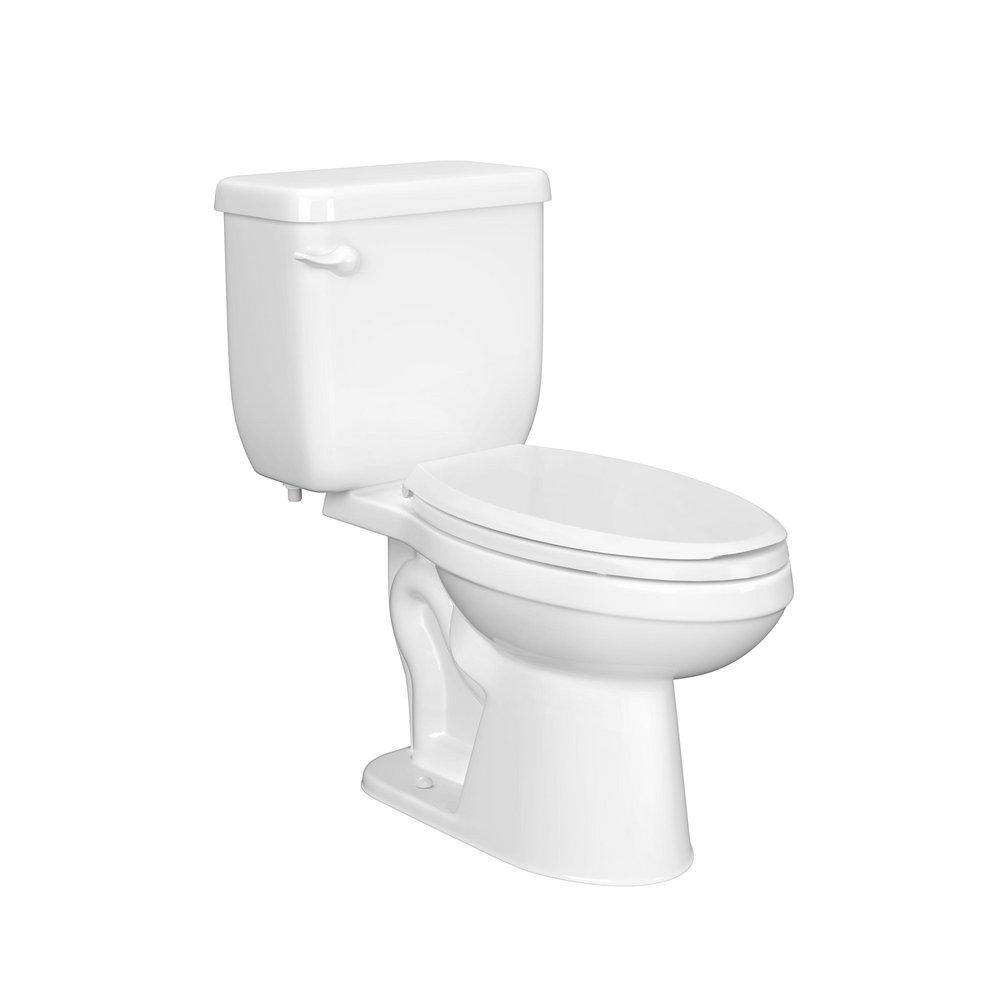 1.28 gpf Elongated Two Piece Toilet in White with White Lever 