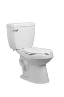 1.28 gpf Round Front Two Piece Toilet in White with 10 in. Rough-In with Left-Hand Trip Lever