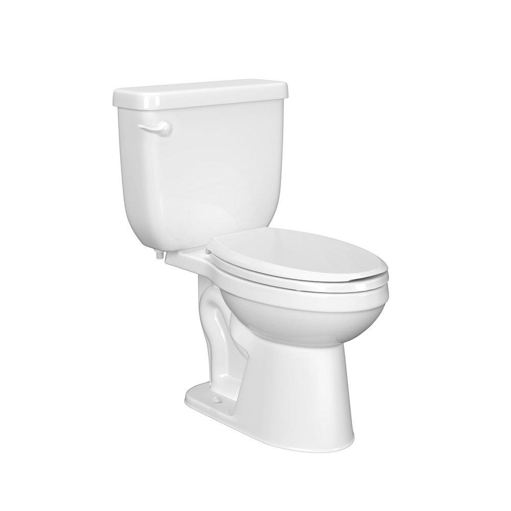 1.6 gpf Round Two Piece Toilet in White 