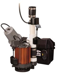 1/3 HP 21GPM Primary (S37) Engineered Polymer Sump Pump System with StormCell (10A) Battery Backup