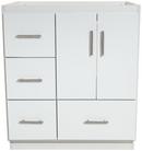 SLAB 30 IN W X 21 IN D X 34.5 IN H SIMPLICITY VANITY WITH LEFT DRAWERS IN SATIN WHITE 