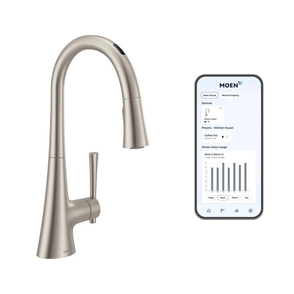 Moen Spot Resist&trade; Stainless Single Handle Pull Down Kitchen Faucet 