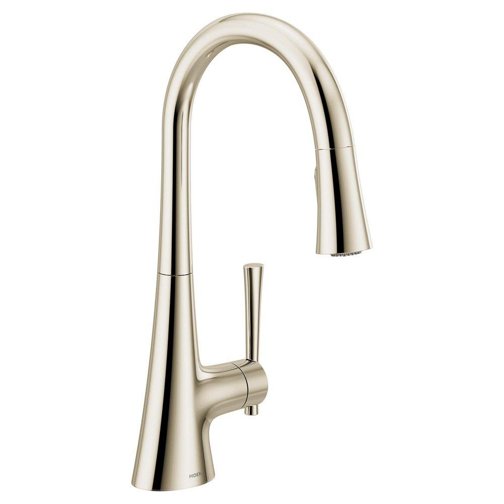 Moen Polished Nickel Single Handle Pull Down Kitchen Faucet 