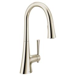 Single Handle Pull Down Kitchen Faucet in Polished Nickel