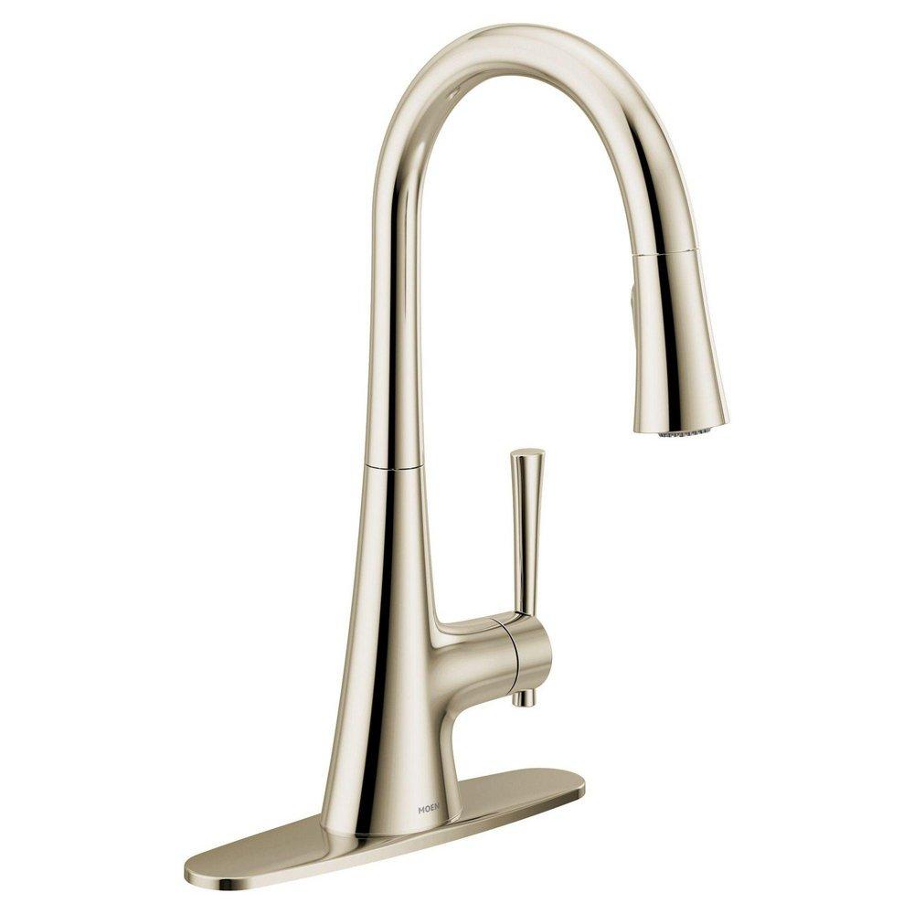 Moen Polished Nickel Single Handle Pull Down Kitchen Faucet 